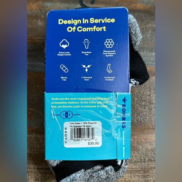 Bombas Youth Grip Ankle Socks Ages 5–11 (3-Pack) New in Packaging - Picture 3 of 3